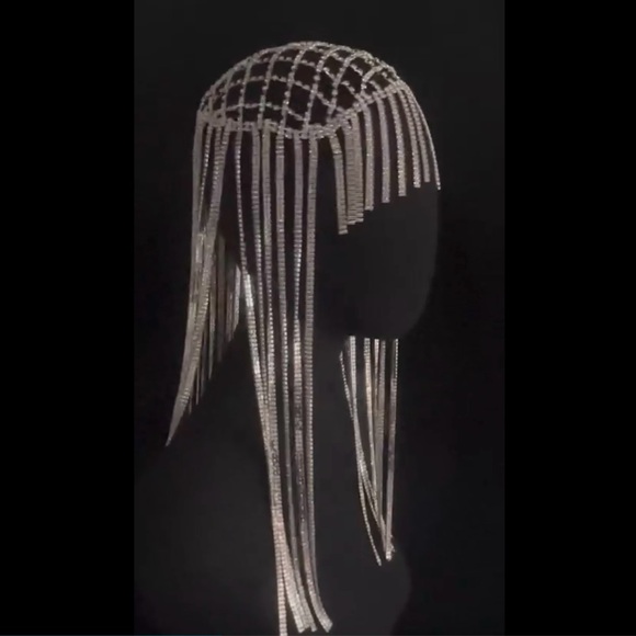 Silver Rhinestone Headpiece - Picture 1 of 11